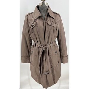 Kenneth Cole New York Taupe Belted removable Liner Trench Coat XL